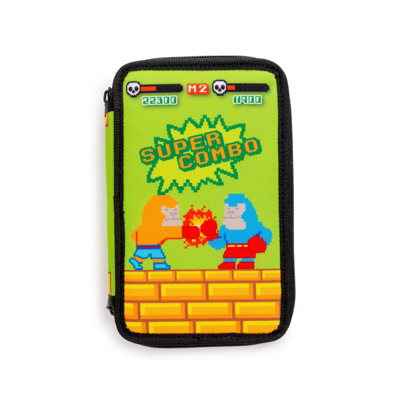 Astuccio 3 Zip con Materiale Scolastico PIXEL Verde - 1 pz Astuccio 3 Zip con Materiale Scolastico PIXEL Verde - 1 pz