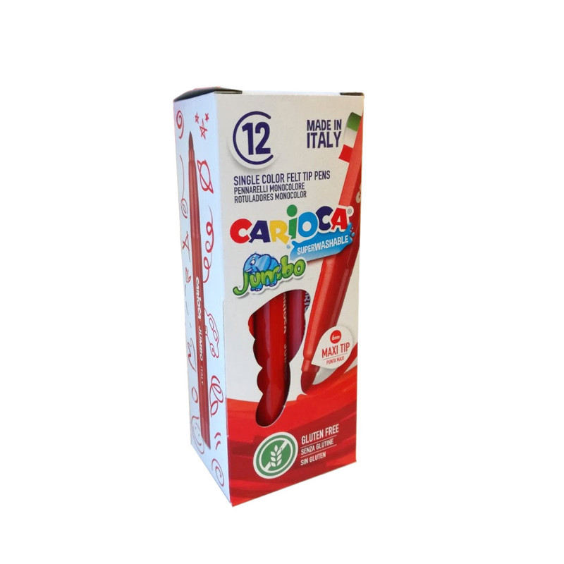 Pennarelli Punta Maxi Superlavabili JUMBO - 12 pz Monocolore Rosso Pennarelli Punta Maxi Superlavabili JUMBO - 12 pz Monocolore Rosso