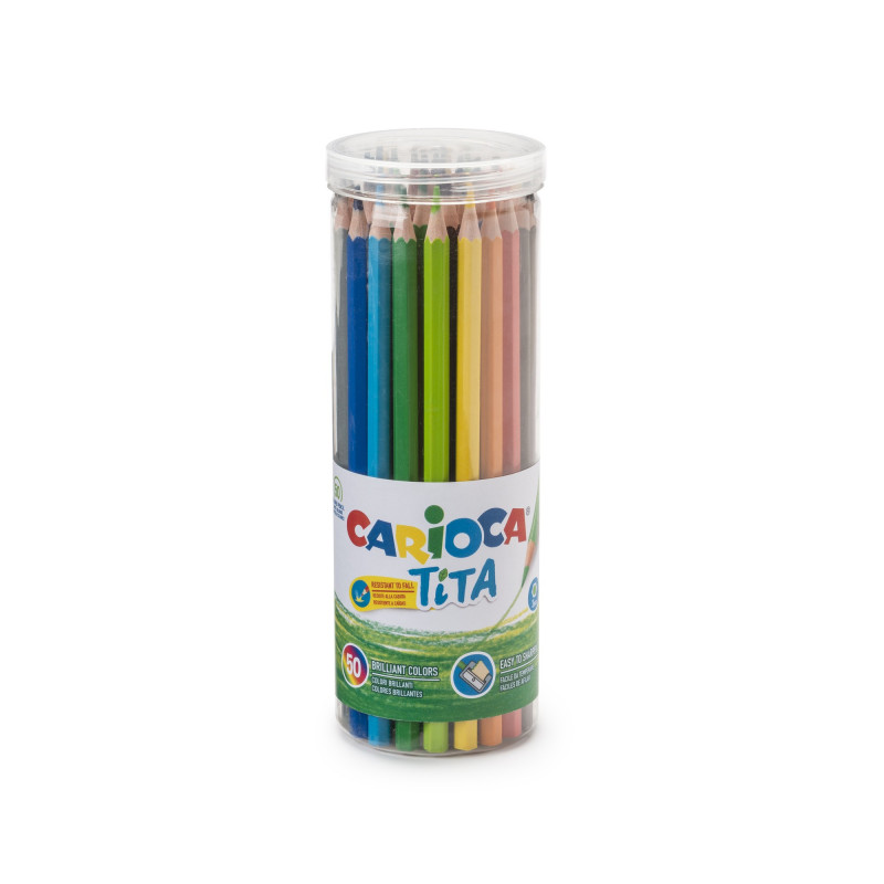 12 Crayons Couleur avec Gomme Tita CARIOCA – Somapaf