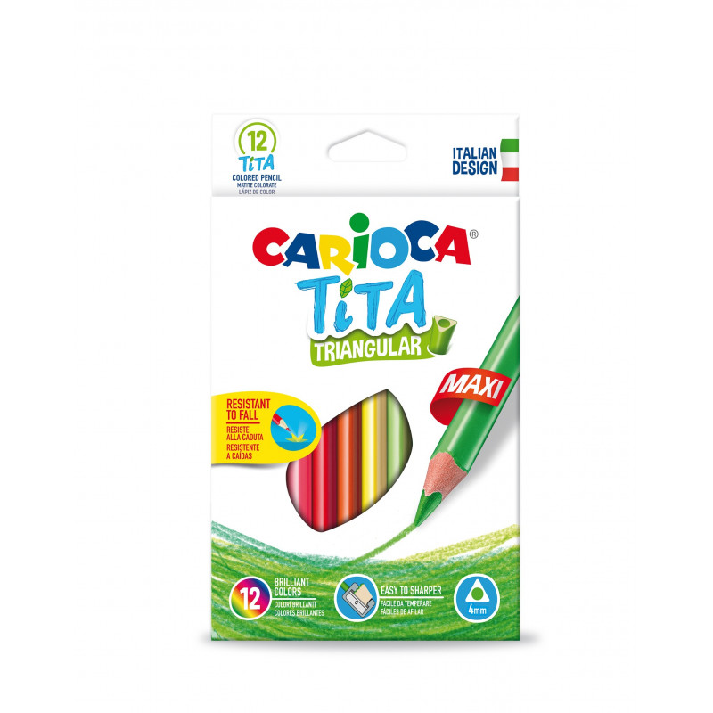 42791 - CARIOCA - Matite Maxi Colorate in Resina TITA 12 pz - Lápices - Pencils -  Crayons