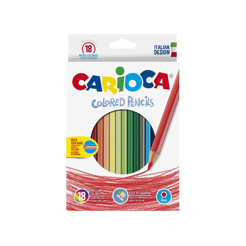 41865 - CARIOCA- Matite Esagonali Colorate in Legno 18 pz - Lápices Hexagonales - Hexagonal Pencils - Crayons Hexagonal 41865 - CARIOCA- Matite Esagonali Colorate in Legno 18 pz - Lápices Hexagonales - Hexagonal Pencils - Crayons Hexagonal