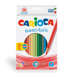41875 - CARIOCA-  Matite Esagonali Colorate in Legno 36 pz - Lápices Hexagonales - Hexagonal Pencils - Crayons Hexagonal