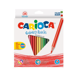 42516 - CARIOCA-  Matite Triangolari Colorate in Legno 24 pz - Lápices Triangulares - Triangular Pencils - Crayons Triangular
