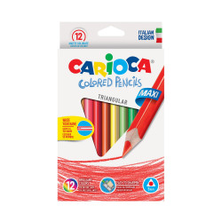 42393 - CARIOCA-  Matite Triangolari Colorate Maxi 24 pz - Lápices Triangulares - Triangular Pencils - Crayons Triangular