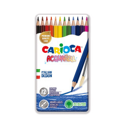 42859 - CARIOCA - Matite Acquerellabili Scatola in Latta 12 pz - Lápices Acuarelables - Watercolor pencils - Crayons Aquarelle