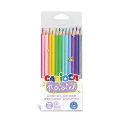 43034 - CARIOCA-  Matite Esagonali Pastel Legno 12 pz - Lápices Hexagonales - Hexagonal Pencils - Crayons Hexagonal