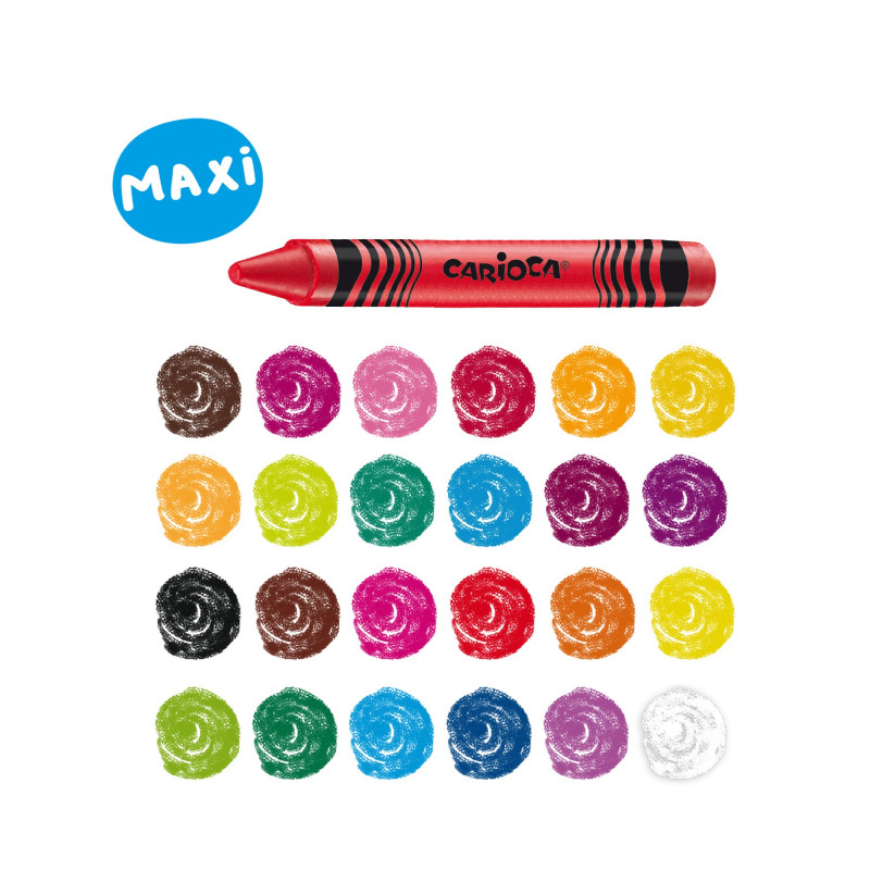 Pastels Maxi Wax 24 Pcs Crayons CARIOCA