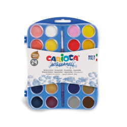 42401 - CARIOCA - Acquerelli 24 Colori con 2 pennelli - Acuarelas - Watercolors - Aquarelles