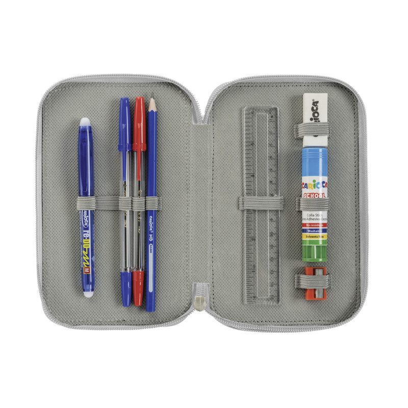 Pencil case 3 Zip Blue 3 zip CARIOCA