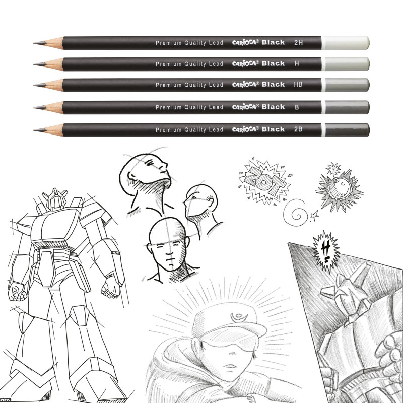 Graphite Pencils 2B 12 Pcs GRAPHITE PENCILS CARIOCA
