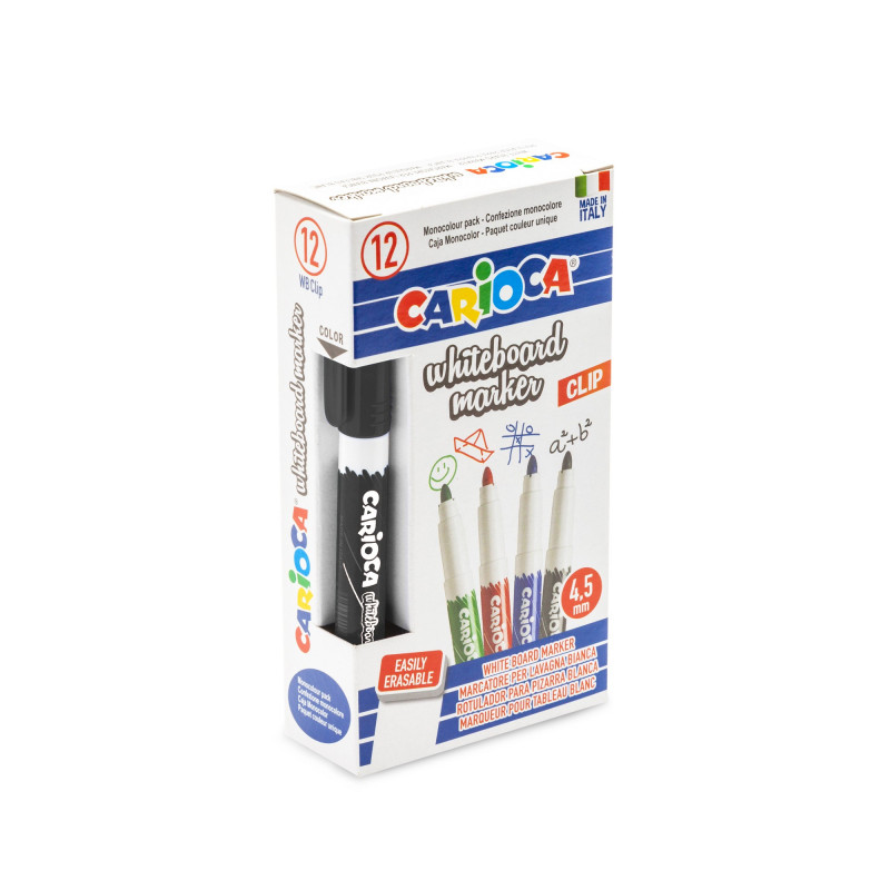 42922/01 - CARIOCA - Marcatore Lavagna Bianca Punta Media Nero 12 pz - Rotuladores borrables - Markers - Marquers 42922/01 - CARIOCA - Marcatore Lavagna Bianca Punta Media Nero 12 pz - Rotuladores borrables - Markers - Marquers