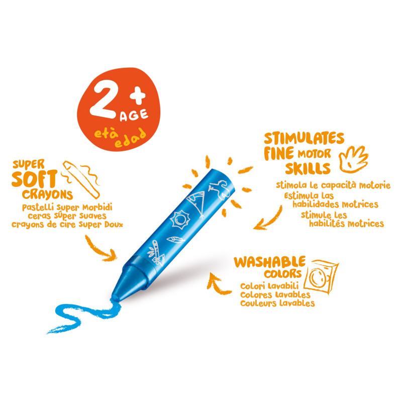 42892 - CARIOCA - Pastelloni Cera Extra Large WILD CRAYONS BABY 8 pz - Ceras - Crayons - Crayons 42892 - CARIOCA - Pastelloni Cera Extra Large WILD CRAYONS BABY 8 pz - Ceras - Crayons - Crayons