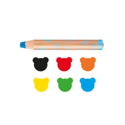 42817 - CARIOCA - Pastelloni 3 in 1 Extralarge BABY con Temperino 6 pz  - Lápices - crayons - crayons