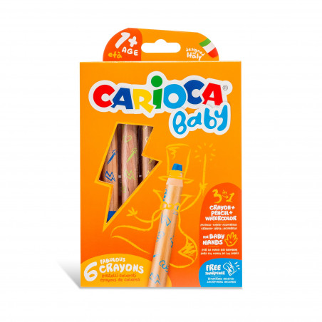 Carioca - Baby Teddy Crayons - 6pcs