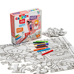 42941 - CARIOCA - Puzzle colorare + 12 pennarelli Magical Princess - Puzle para colorear - Coloring Puzzle - Puzzle à Colorier