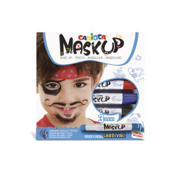 43050 - CARIOCA - Colori per la pelle MASK UP CARNIVAL 3 pz - Colores para la piel - Face paint - Peintures pour le visage