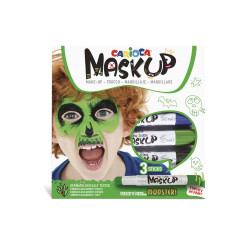 43051 - CARIOCA - Colori per la pelle MASK UP MONSTER 3 pz - Colores para la piel - Face paint - Peintures pour le visage