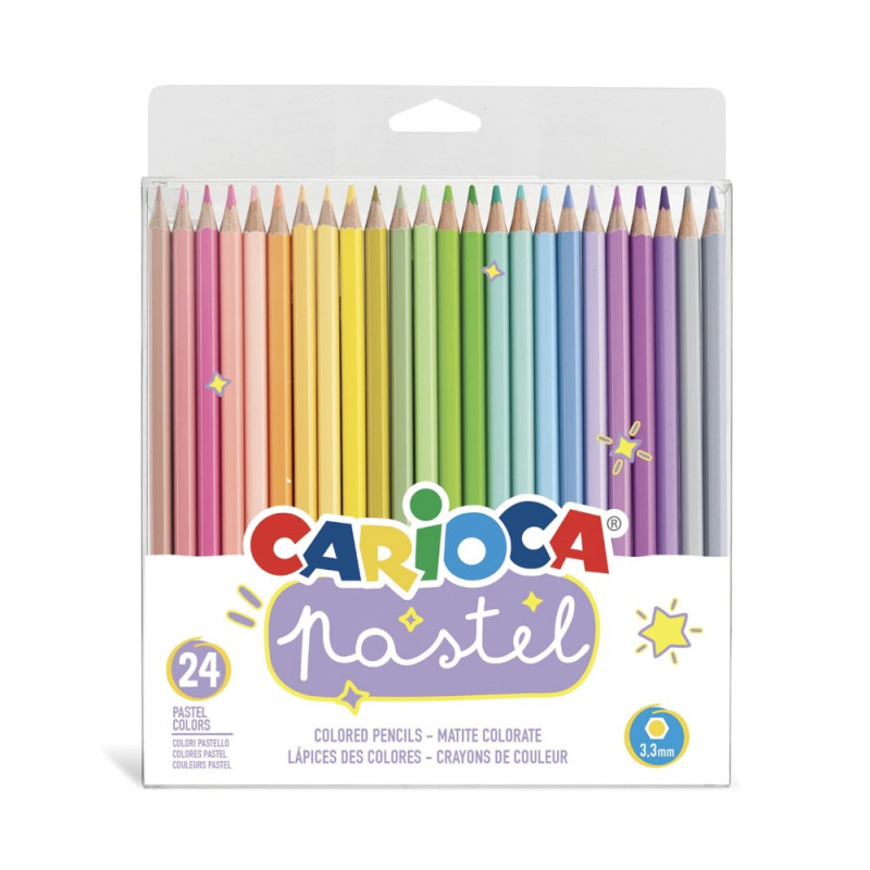 Crayons Hexagonal Pastel - 24 Pcs Pastel CARIOCA