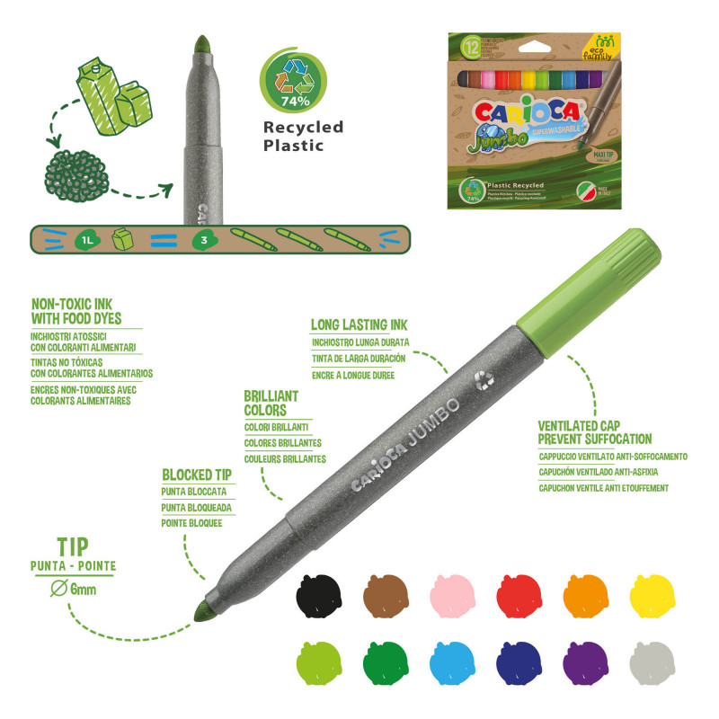 53242 - CARIOCA - Set Eco Family - 60 Pz 53242 - CARIOCA - Set Eco Family - 60 Pz