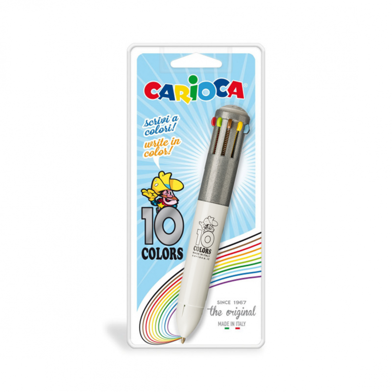 41501/31 - CARIOCA - Penna a Sfera 10 Colori Vintage 1 pz - Bolígrafo 10 colores - 10 colors Pen - Stylo 10 coleurs 41501/31 - CARIOCA - Penna a Sfera 10 Colori Vintage 1 pz - Bolígrafo 10 colores - 10 colors Pen - Stylo 10 coleurs