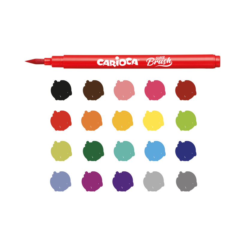 42968 - CARIOCA - Pennarelli SUPER BRUSH 20 pz - Rotuladores super brush - Felt tip pens super brush - feutres super brush