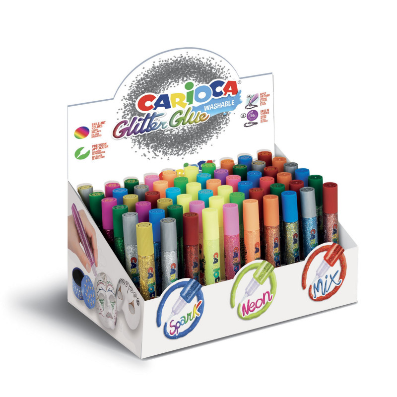 42115 - CARIOCA- Glitter Glue in Tubetto Colori Assortiti 10.5 ml 60 pz - Cola glitter - Glitter glue - Colle paillettées 42115 - CARIOCA- Glitter Glue in Tubetto Colori Assortiti 10.5 ml 60 pz - Cola glitter - Glitter glue - Colle paillettées