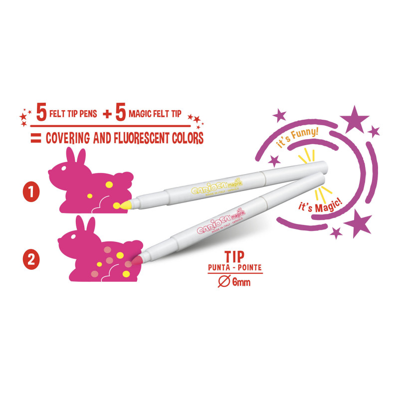 Magic Felt Tip Pens Color Up 10 Pcs MAGIC CARIOCA
