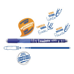 43036/02 - CARIOCA - Penna Cancellabile OOPS blu - Bolígrafo Borrable - Erasable Pen - Stylo Effaçable