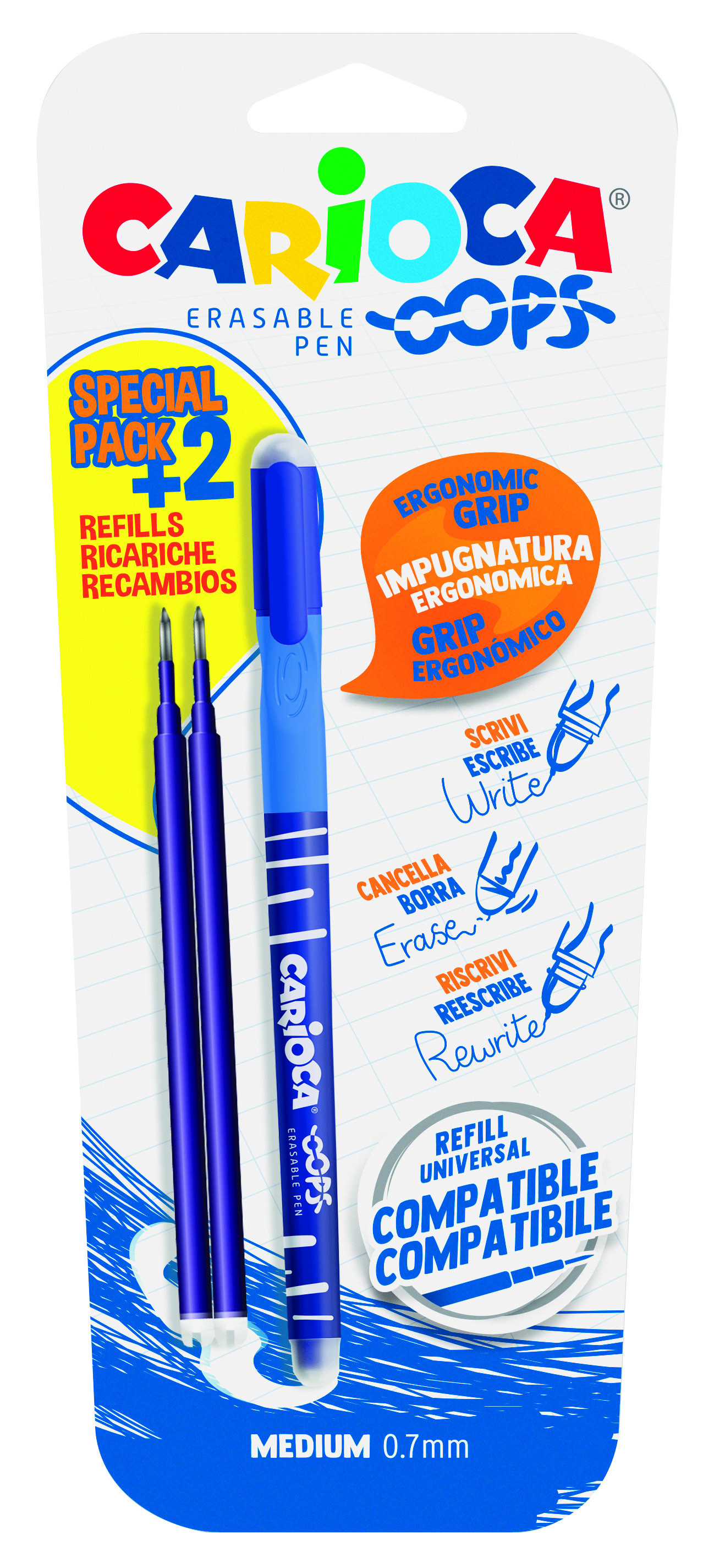 Blister 2 penne cancellabili colore blu Replay: Penne cancellabili di  Papermate