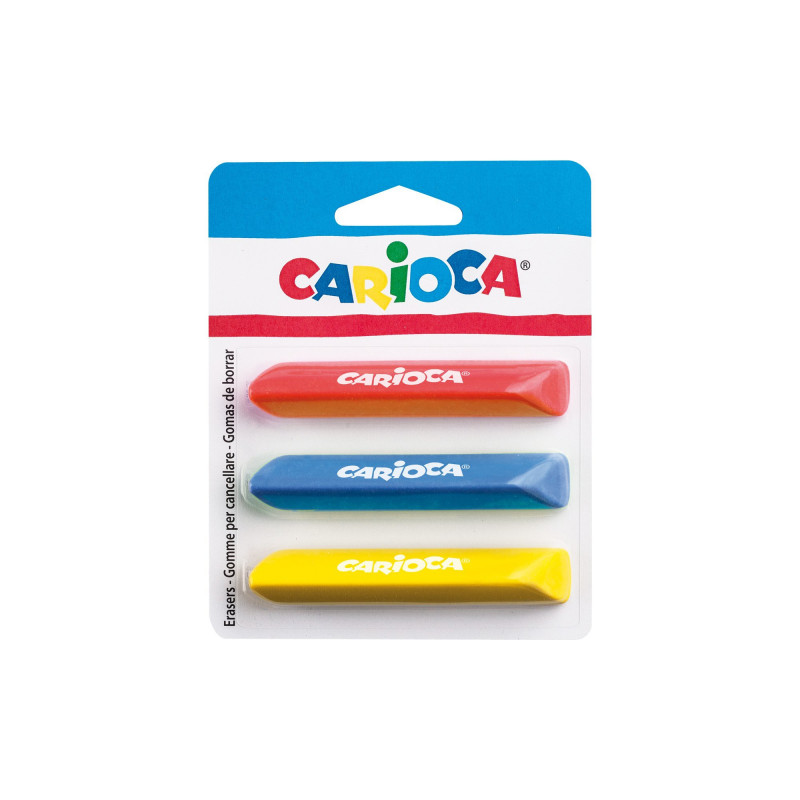 42784 - CARIOCA - Gomme Triangolari Colarate 3 pz - Gomas - Erasers - Gommes 42784 - CARIOCA - Gomme Triangolari Colarate 3 pz - Gomas - Erasers - Gommes