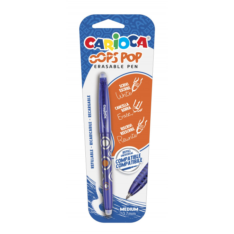 CARIOCA - Oops - 12 Penne Cancellabili A Scatto Blu