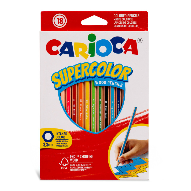 CARIOCA Maxi TITA, Matite Colorate, Set di Matite Maxi in Resina Esagonali,  Pastelli per Bambini e Adulti, Ideali per Disegnare e Colorare, Scrittura