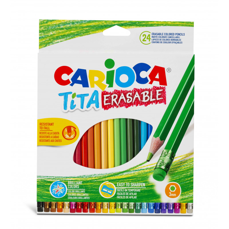 Crayons Effaçable hexagonaux TITA - 12 Pcs CRAYON EN RÉSINE - TITA