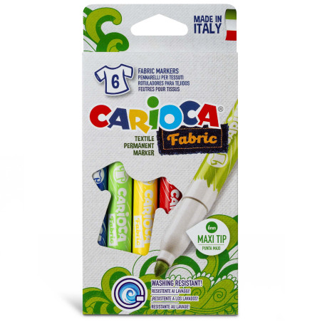 Fabric Felt Tip Pens Maxi Tip - 6 Pcs SPECIAL CARIOCA