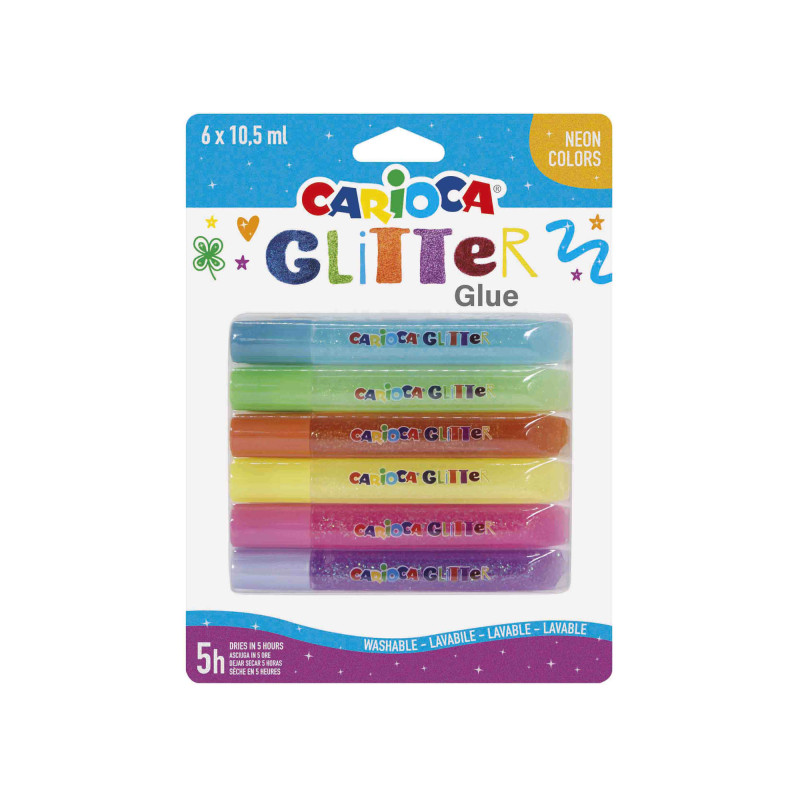 Colle Glitter Mix blister 6x10,5ml-Carioca Tunisie