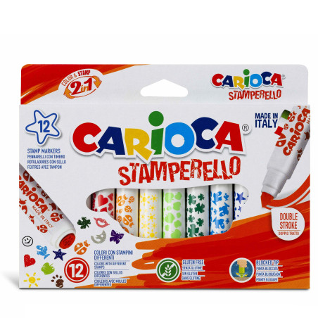 Carioca feutre tampon Superwashable 12 pièces = 12 couleurs et 12