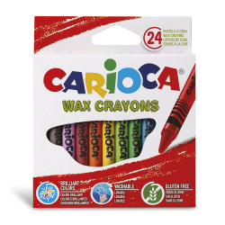 42366 - CARIOCA - Pastelli Cera WAX 24 pz -Ceras - Wax Crayons - Pastels Wax
