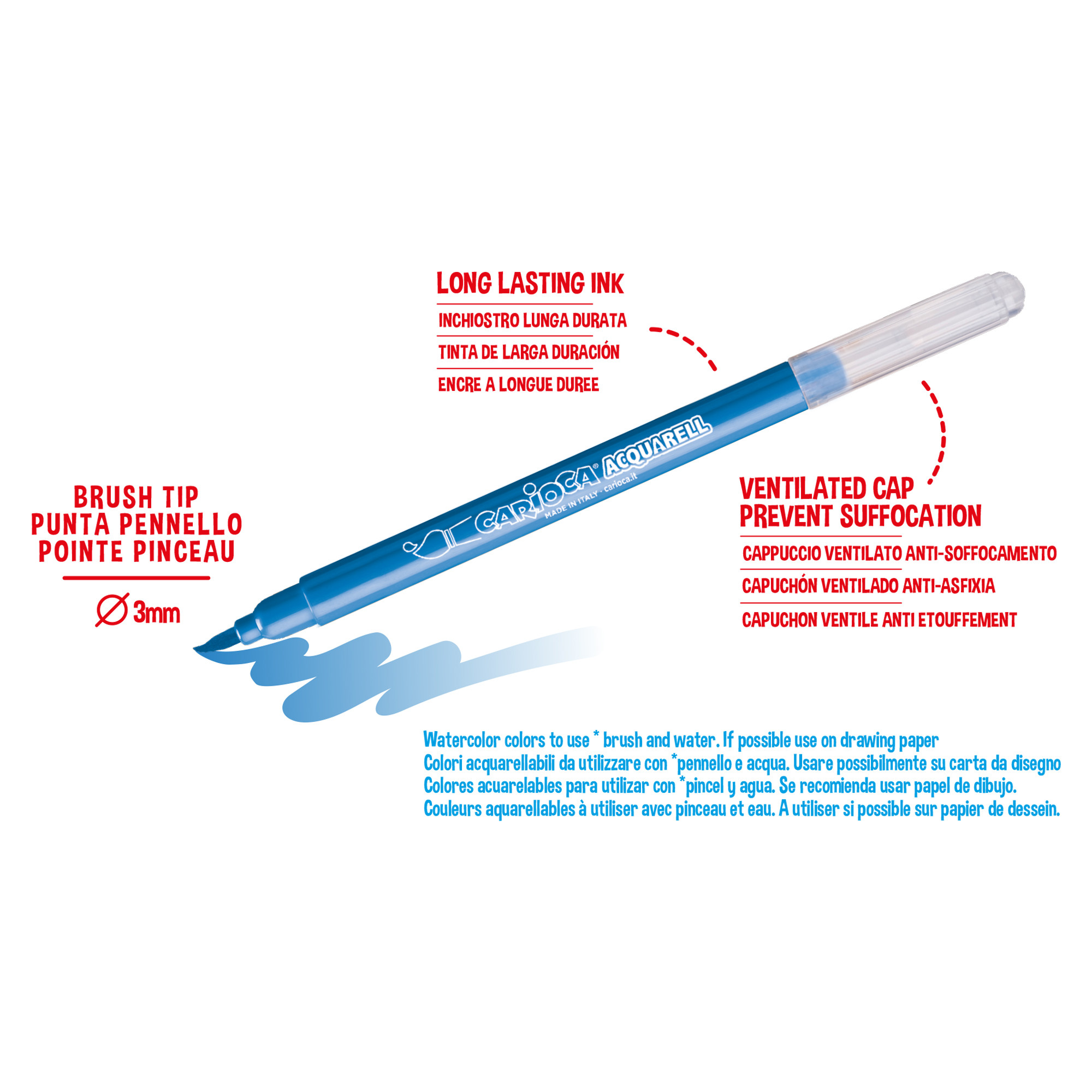 Acquerelli Carioca 24 Colori - Set Con Pennello E Tavolozza, Made In Italy Per Artisti - Foto 13