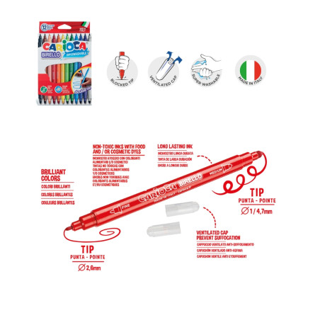 Pennarelli Carioca Color Change - 9 Pennarelli + 1 Magink, Cambia Colore, Punta Bloccata, Made In Italy - Foto 10