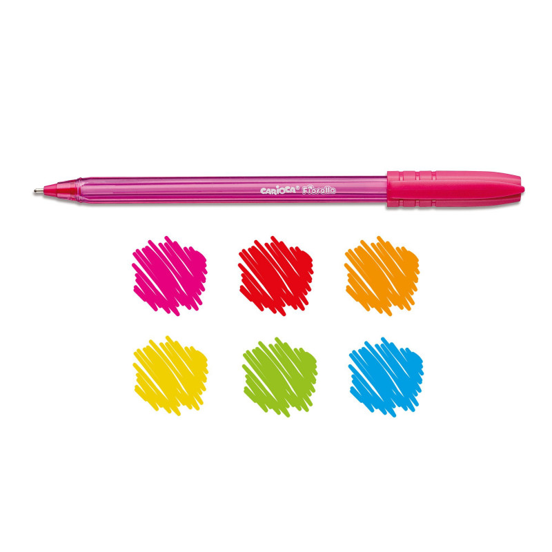42774 - CARIOCA - Penna a Sfera Colorata FIORELLA 6 pz - Bolígrafos de Colores - Colored Pens - Stylo de Couleur 42774 - CARIOCA - Penna a Sfera Colorata FIORELLA 6 pz - Bolígrafos de Colores - Colored Pens - Stylo de Couleur
