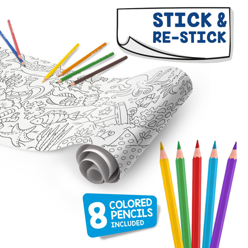 43023 - CARIOCA - Rotolo da colorare + 8 Matite UNDER THE SEA - Rollo adhesivo para colorear - Coloring roll - rouleau adhésif 43023 - CARIOCA - Rotolo da colorare + 8 Matite UNDER THE SEA - Rollo adhesivo para colorear - Coloring roll - rouleau adhésif