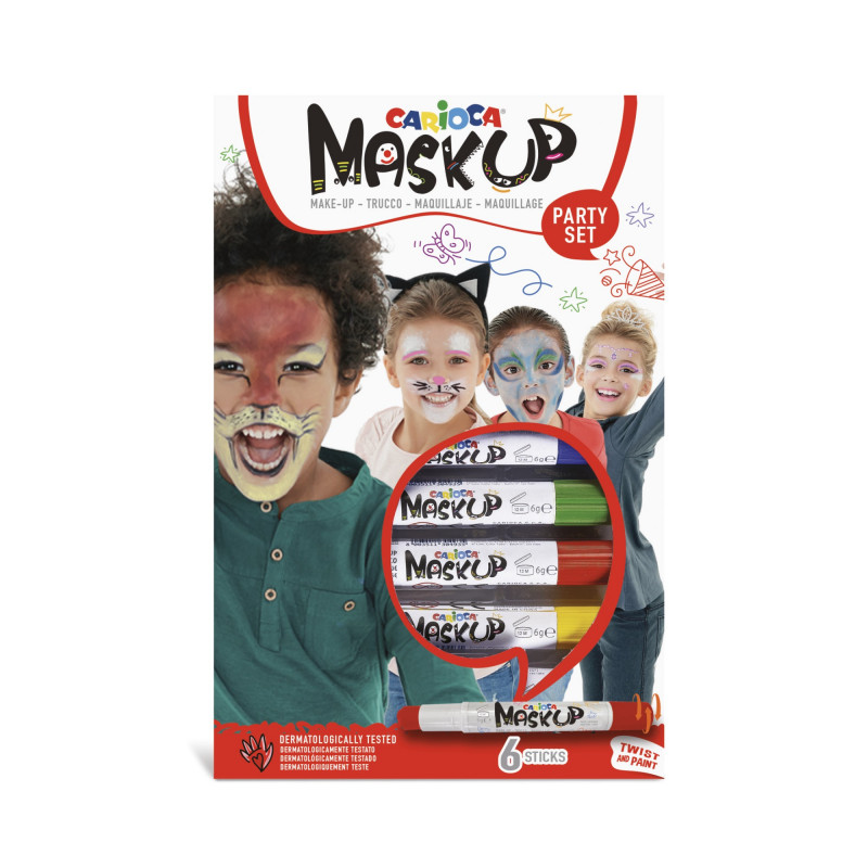 43052 - CARIOCA - Colori per la pelle MASK UP PARTY 6 pz - Colores para la piel - Face paint - Peintures pour le visage
