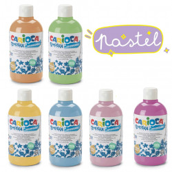 50202 - CARIOCA - Tempera Set Pastel 500 ml 6 Pz - Témpera Set Pastel - Tempera Pastel Set - Detempre Set Pastel