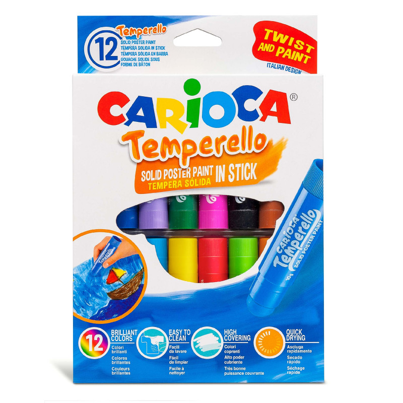 Tempera Solida Barra Para Tela Textil Permanente Carioca X10
