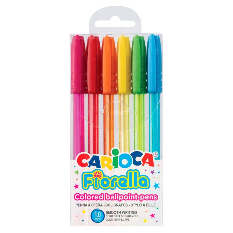 Bolígrafos de Colores Fiorella - 6 Uds BOLÍGRAFOS DE COLORES CARIOCA