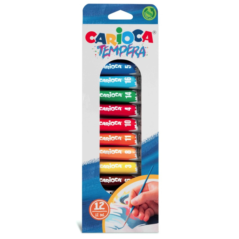 Tempera Escolar Carioca Metallic Bote 25 Ml Caja de 6 Colores Surtidos.  Témperas escolares para niños . La Superpapelería