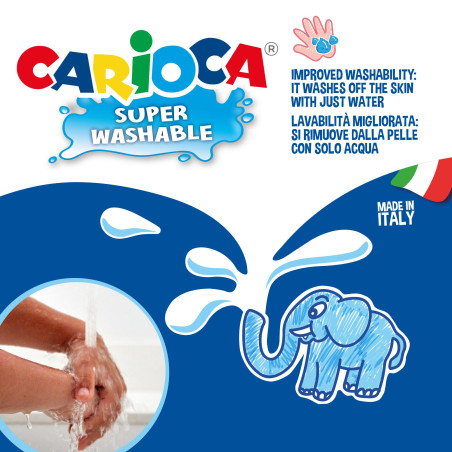 ROTULADOR CARIOCA JUMBO PUNTA GRUESA ESTUCHE DE 12 COLORES