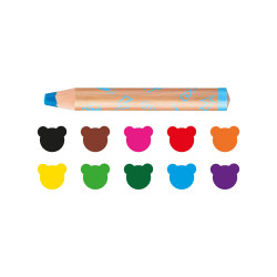 42818 - CARIOCA - Pastelloni 3 in 1 Extralarge BABY con Temperino 10 pz  - Lápices - crayons - crayons